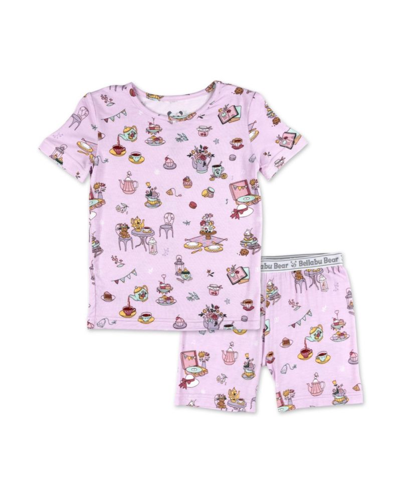 Kids Unisex Tea Party 2-Piece Short Sleeve & Shorts Pajama Set
