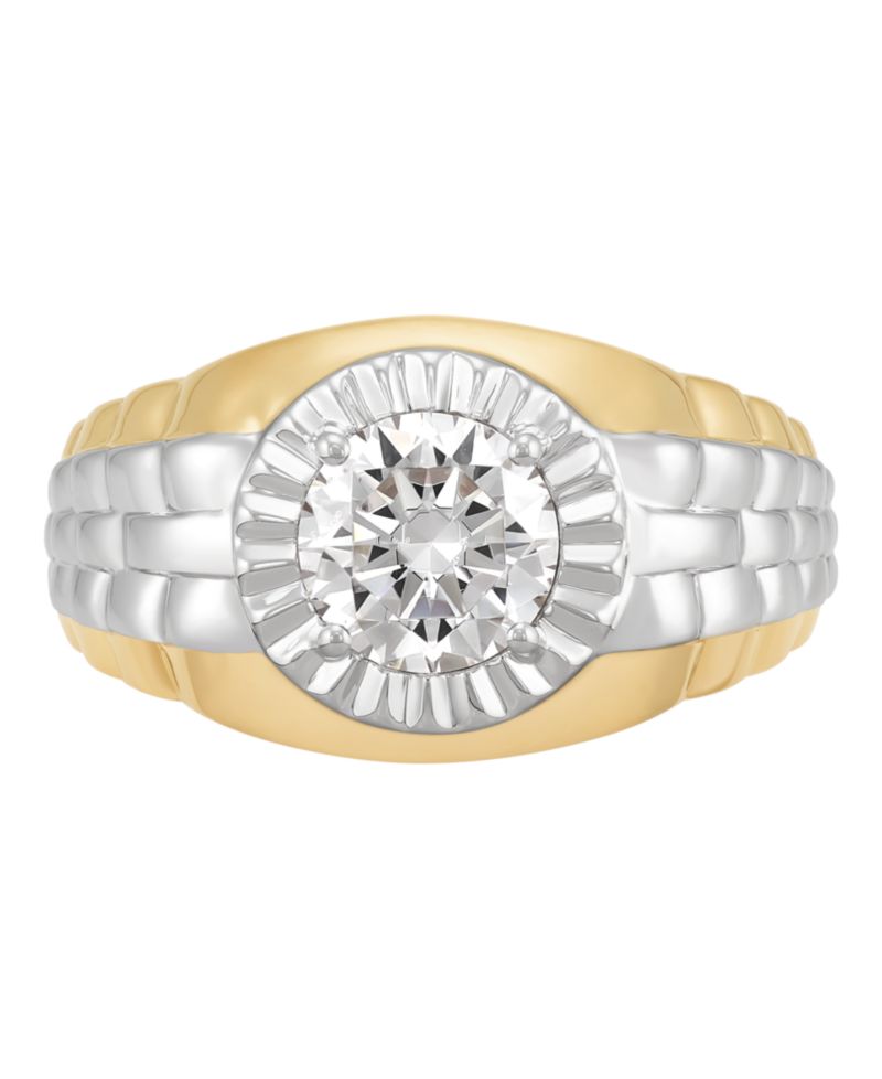 Lab Grown Diamond Solitaire Ring (2 ct. t.w.) in 14k Yellow Gold Plated Sterling Silver Rhodium