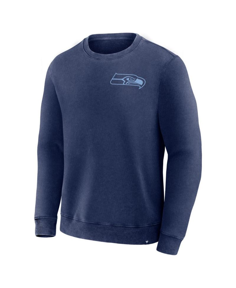 Men's Navy Seattle Seahawks Deep Route Pullover Sweatshirt