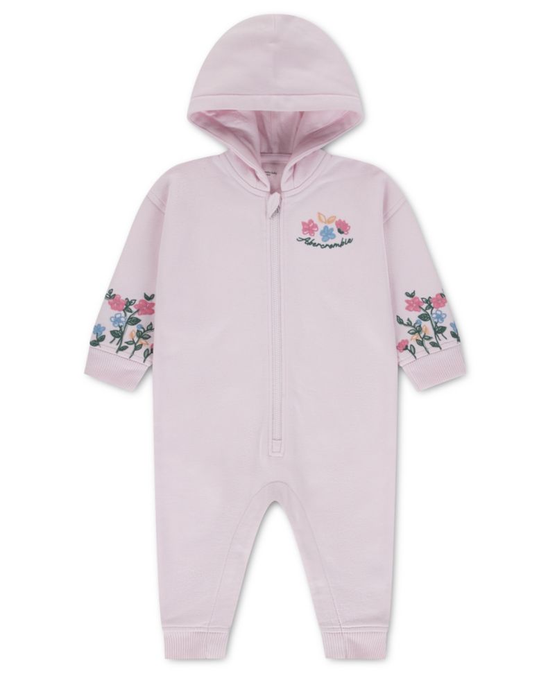 Baby Girls' Floral Hooded Coverall
