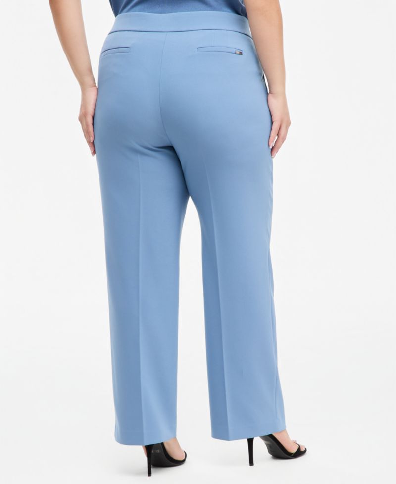 Plus Size Wide-Leg Pull-On Pants