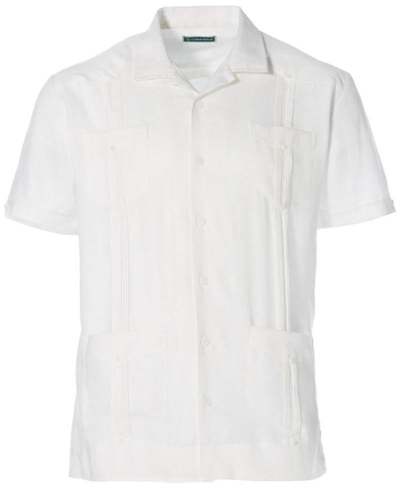 Men's 100% Linen Short Sleeve 4 Pocket Guayabera Shirt