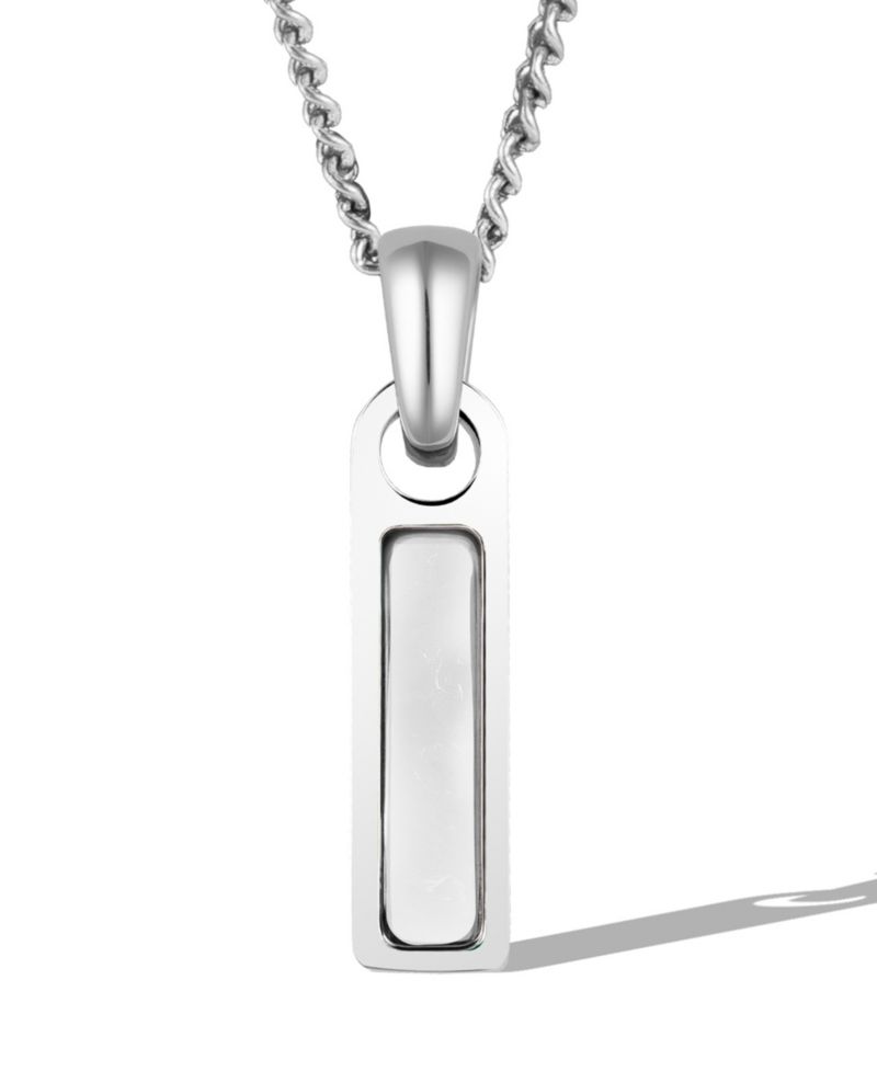 Men's Birthstone Tag Necklace - Silver Pendant