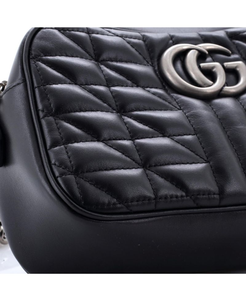 GG Marmont Mixed-Matelasse Leather Crossbody Shoulder Bag, 9"W x 5.5"H x 3"D