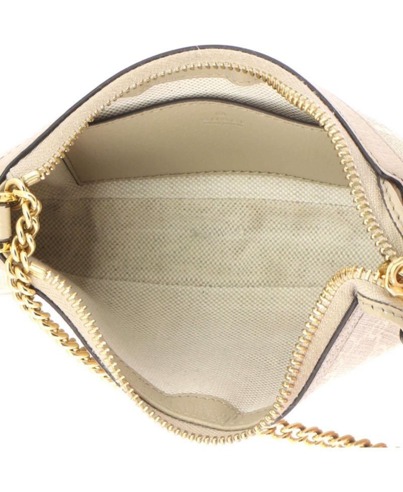 Mini Ophidia Charm Shoulder Bag GG Coated Canvas with Leather