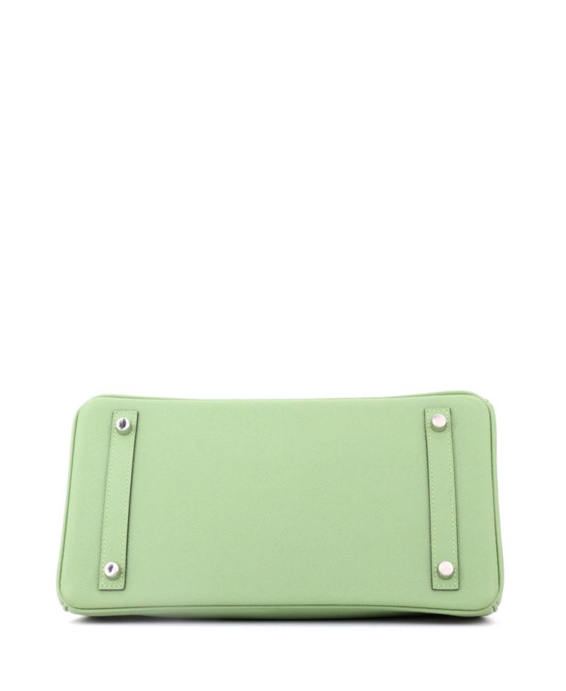 Pre-Owned Hermes Birkin 30 Handbag Green Epsom with Palladium Hardware