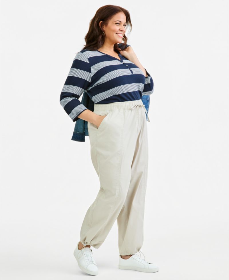 Petite Utility Bungee Pull-On Ankle Pants