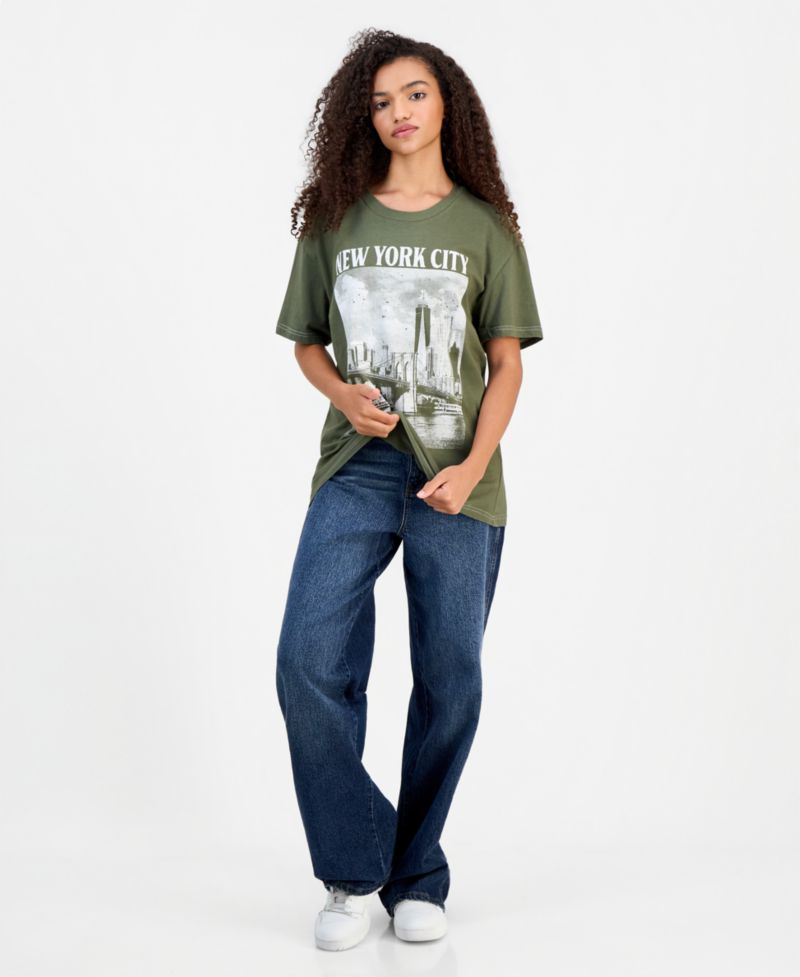 Juniors' Cotton NYC Graphic T-Shirt