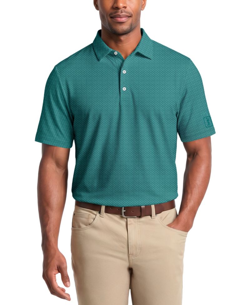 Men's Herringbone Jacquard Golf Polo Shirt