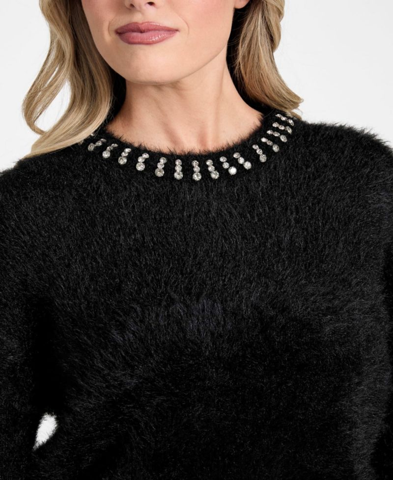 Women's Arisa Rhinestone-Trim Sweater