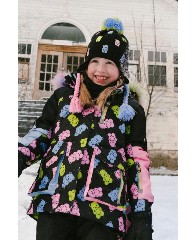 Little and Big Girl (6-14) Two Piece Play Snowsuit Gummy Bear Print