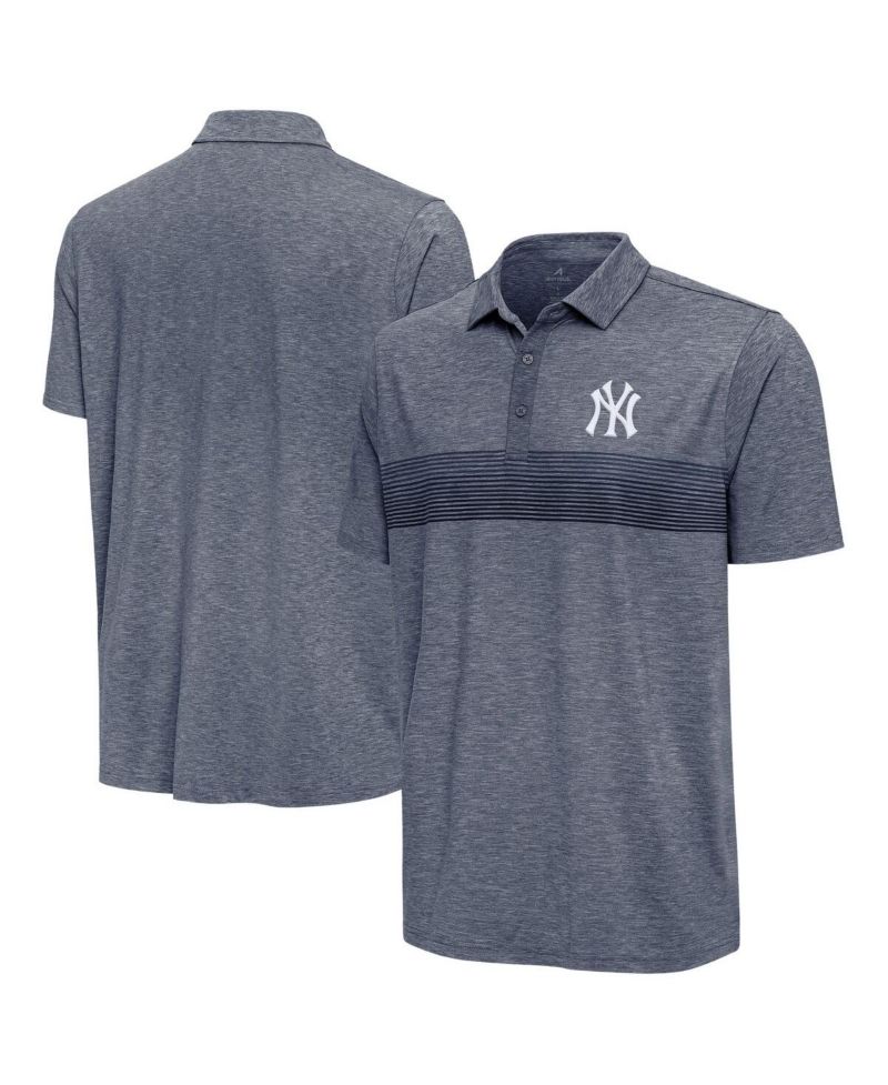 Men's Heather Navy New York Yankees Dashing Polo Shirt
