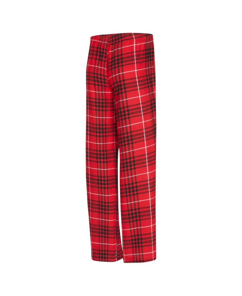 Women's 2-Piece Red/Black Atlanta Hawks Vector Top and Flannel Pants Sleep Set