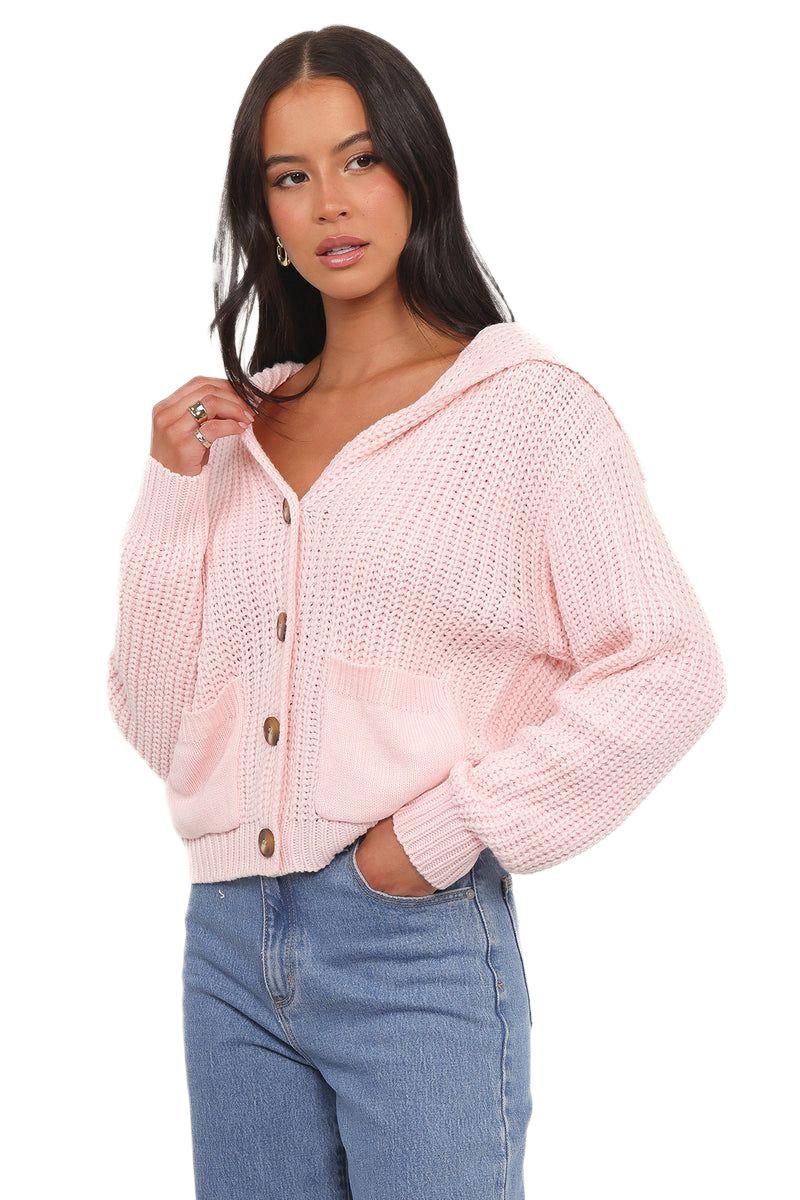 Women's Amelia Oversize Collar Button Cardigan