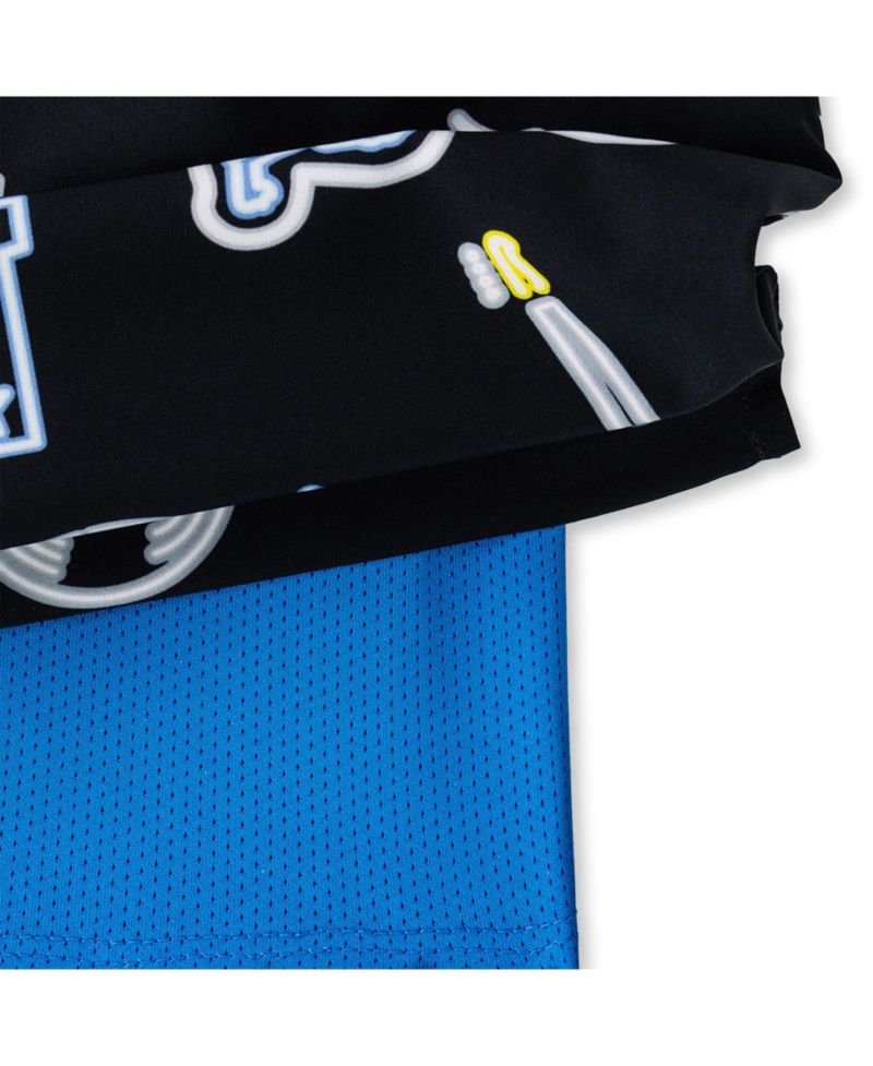Men's 5.5" Black Detroit Lions The Neon Lined Classic Swim Trunks