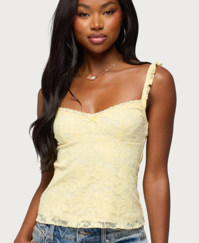 Women's Frankie Floral-Lace Babydoll Tank Top