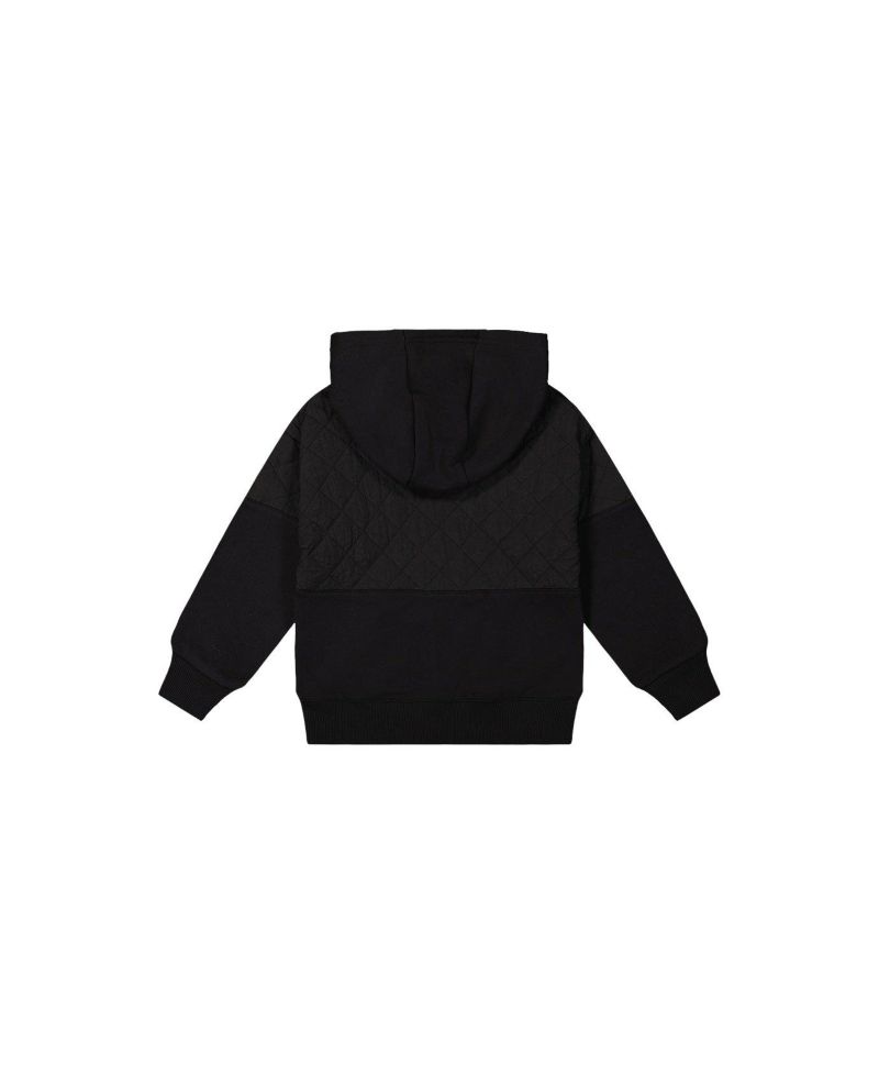 Boy's (6-12) Full Zip Hooded Bi-Material Cardigan