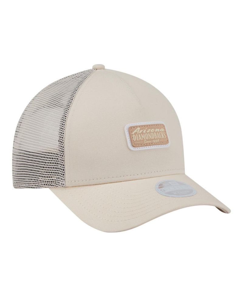 Women's Light Beige Arizona Diamondbacks Tonal Patch 9FORTY M-Crown A-Frame Trucker Adjustable Hat