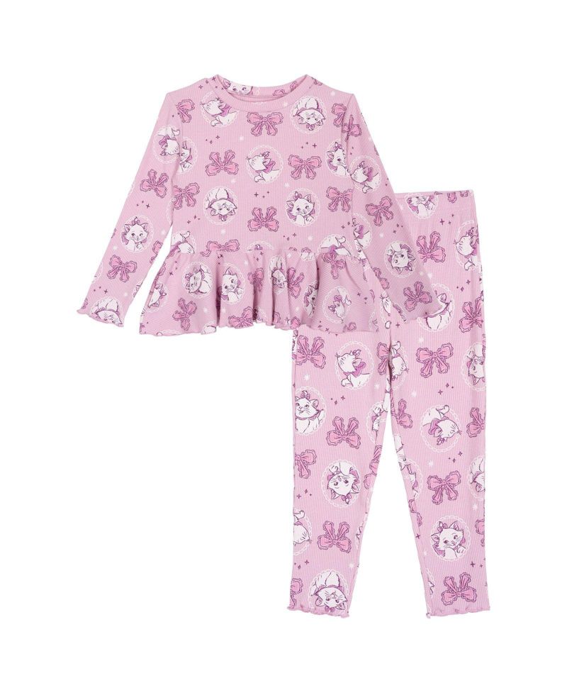 Marie Baby Girls' Ribbed Long Sleeve Tee and Pants Set