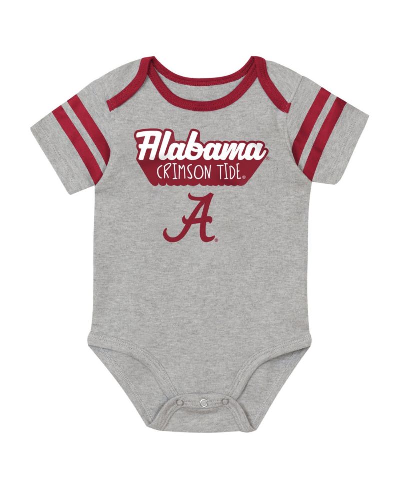 Baby Boys and Girls Crimson Alabama Crimson Tide Star Player Three-Piece Bodysuit Set