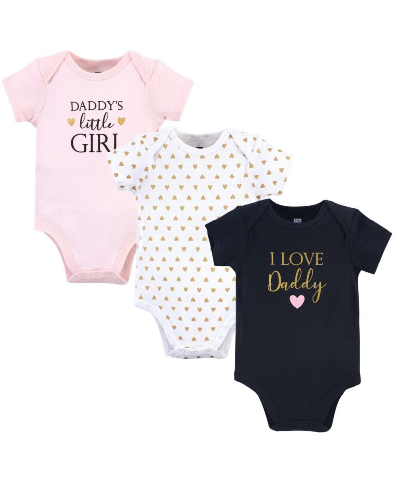 Baby Girls Cotton Bodysuits 3-Pack