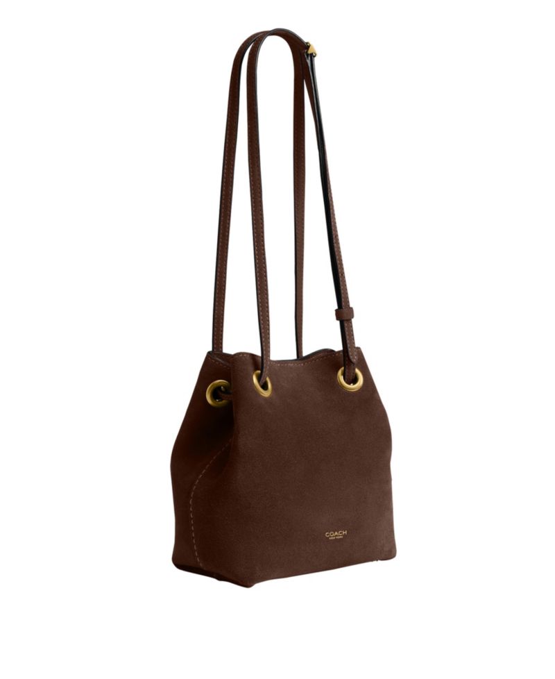 Jade Small Suede Drawstring Bag