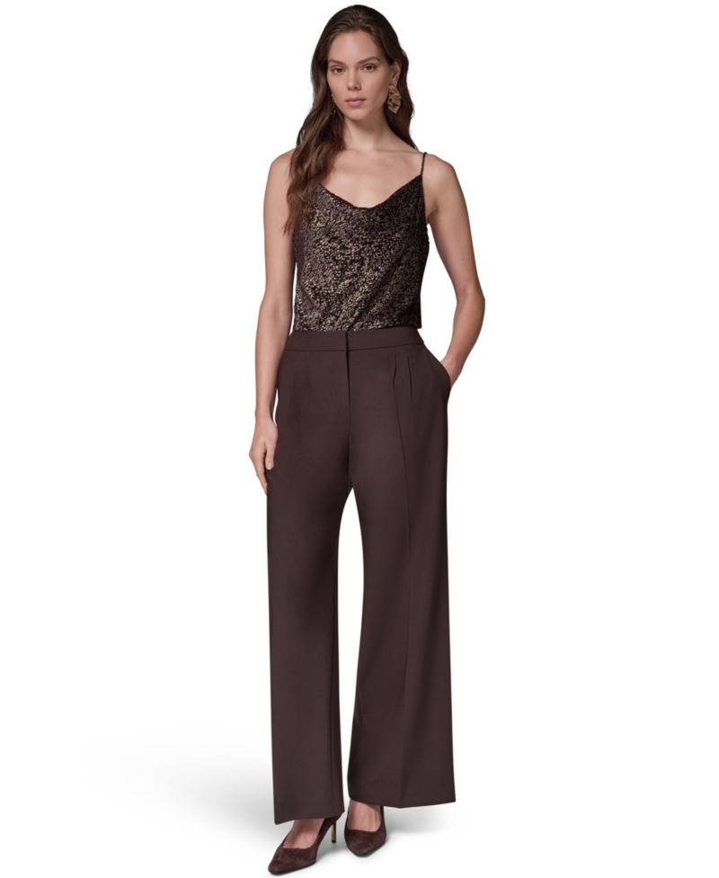 Women's High-Waist Wide-Leg Pleated Trousers