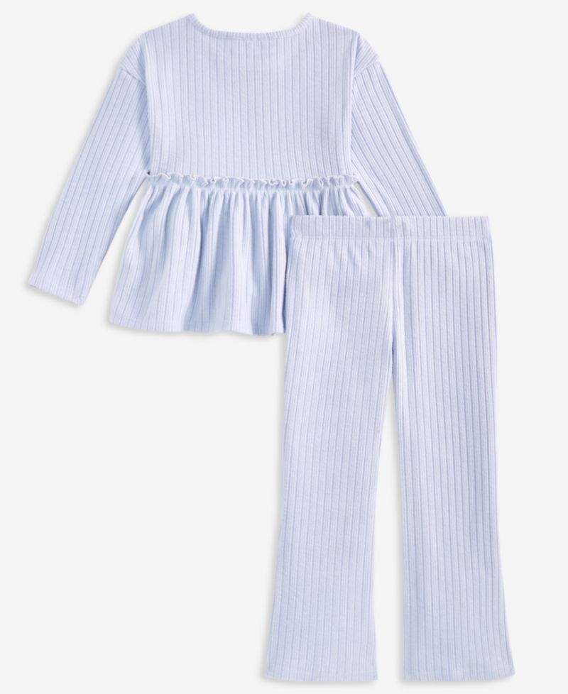 Toddler Girls' 12M-5T Brushed Rib Top & Pants, 2-Piece Set