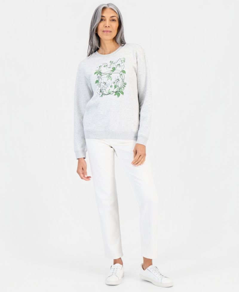 Women's Graphic Long-Sleeve Crewneck Sweatshirt