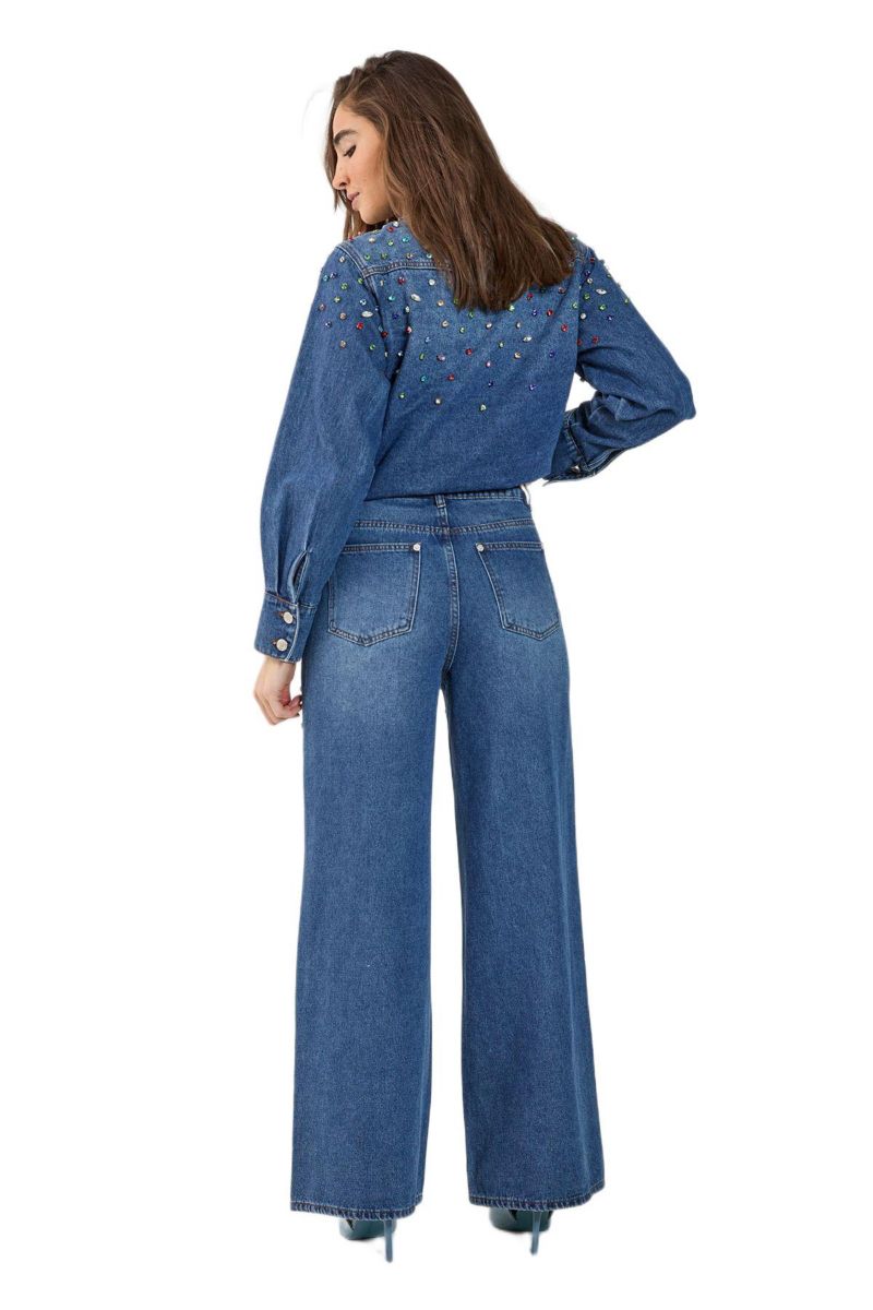Women's Denim Jewel Baggy Jeans