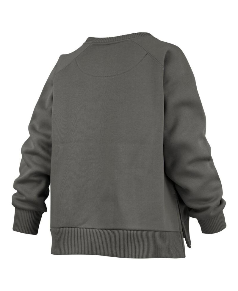 Women's Charcoal Miami Hurricanes Pocketed Raglan Pullover Sweatshirt