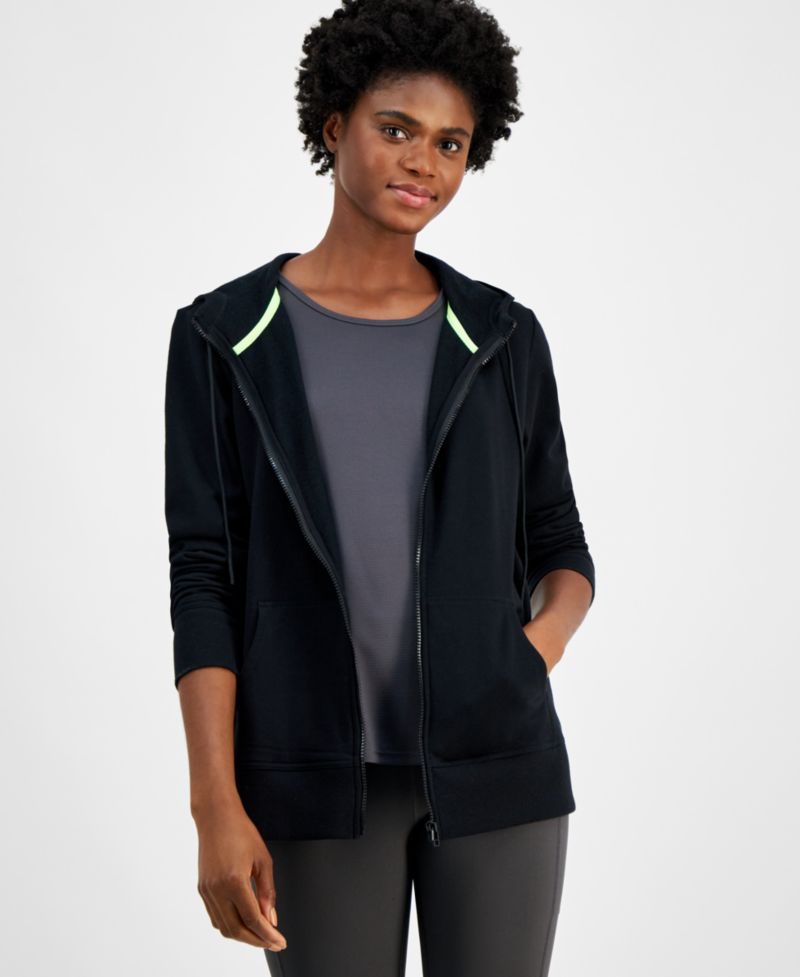 Women's Relaxed Zip-Front Long-Sleeve Fleece Hoodie