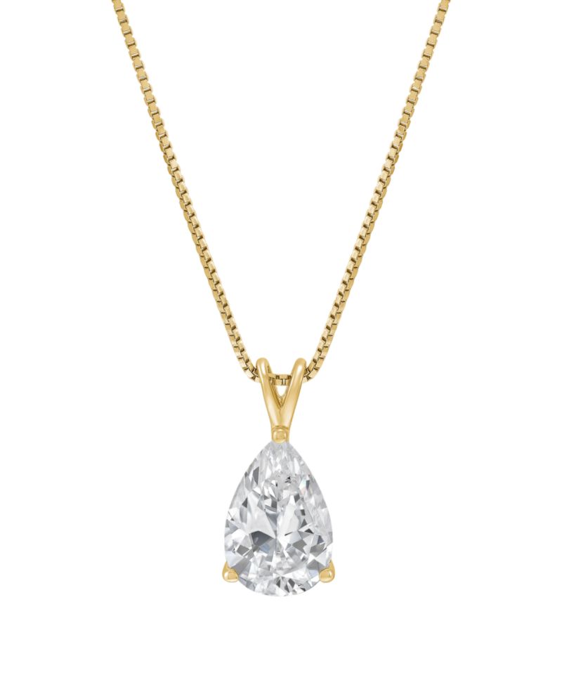 IGI Certified Lab-Grown Diamond Solitaire Pendant Necklace (1 ct. t.w.) in 14k White or Yellow Gold