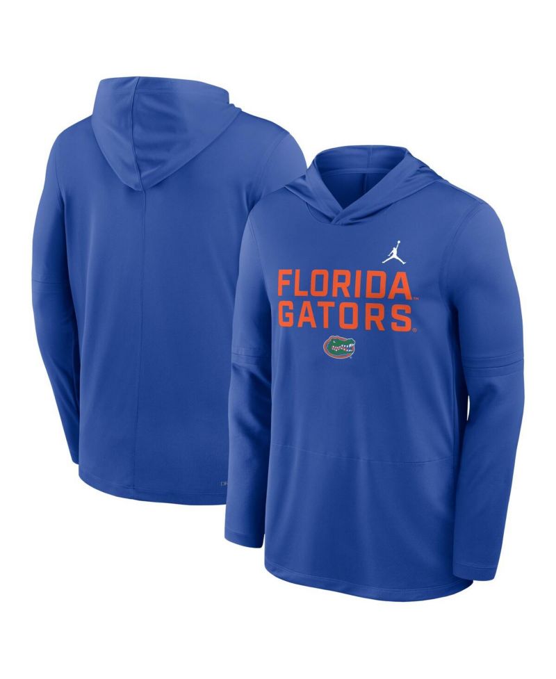 Men's Royal Florida Gators 2025 Sideline Performance Long Sleeve Hoodie T-Shirt