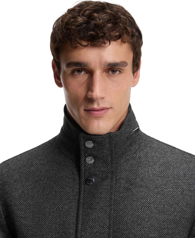 Men's Relaxed-Fit Wool-Blend Coat
