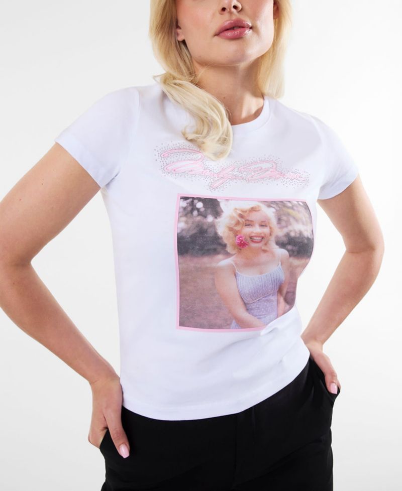Women's Marilyn Short-Sleeve Crewneck Picture Script T-Shirt