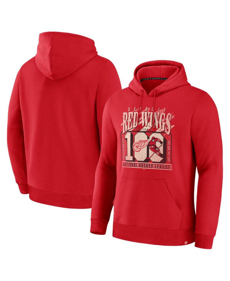 Men's Red Detroit Red Wings Centennial Legacy Fleece Hoodie