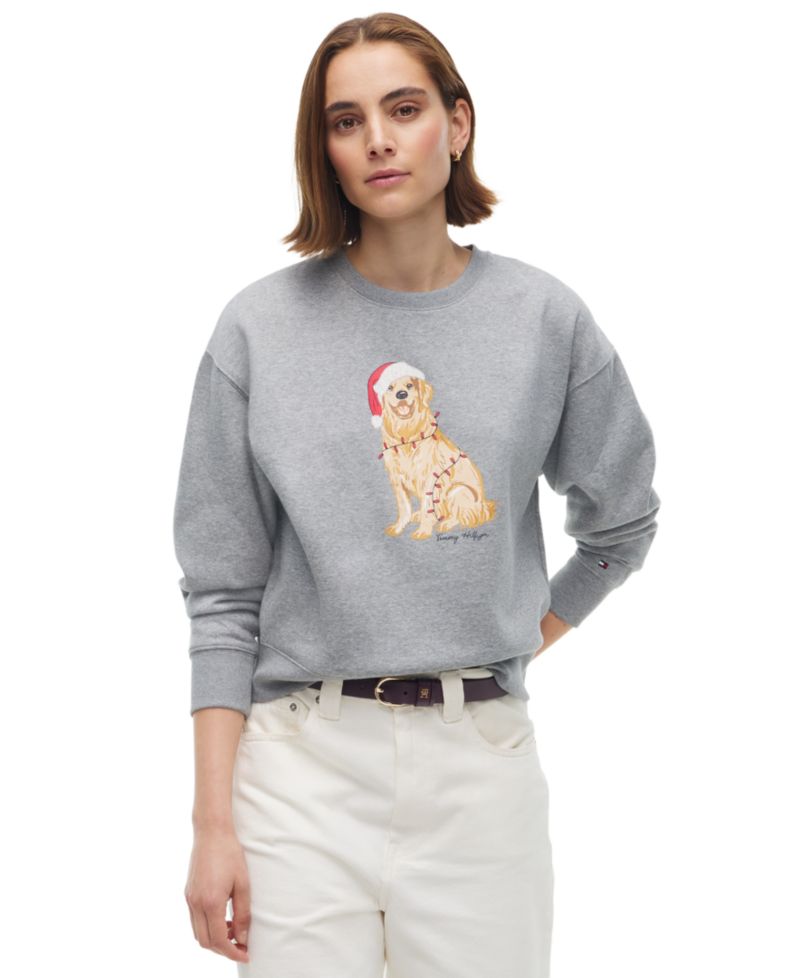 Women's Holiday Graphic Cotton-Blend Sweatshirt