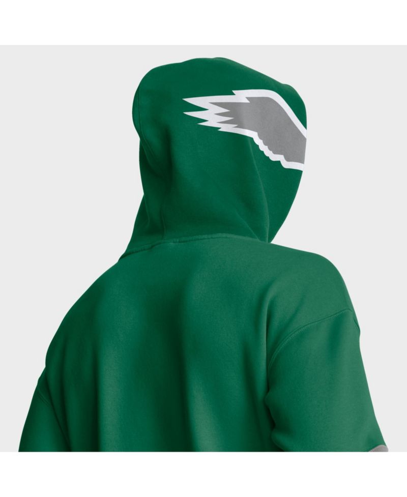 Men's Kelly Green Philadelphia Eagles Helmet Retro Pullover Hoodie