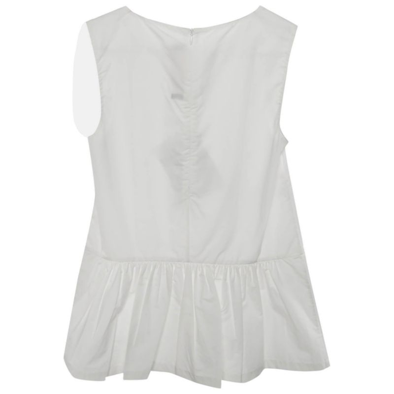 Women's Sleeveless Cotton Poplin Peplum Tank Top