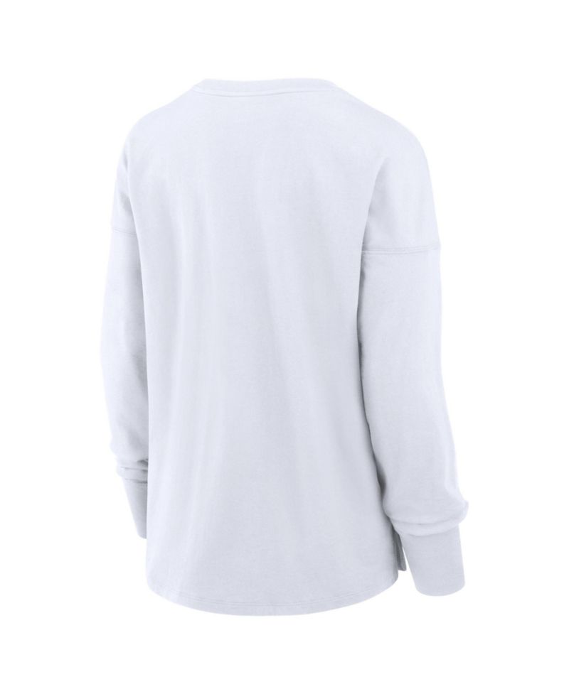 Women's White Tennessee Titans Relaxed Hip Essential Long Sleeve T-Shirt
