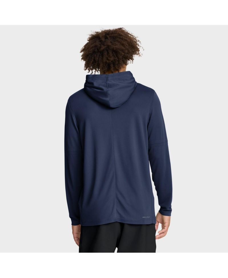 Men's Navy Tampa Bay Rays Authentic Collection Dri-FIT Long Sleeve Hooded T-Shirt