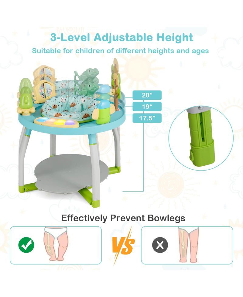 5-in-1 Baby Activity Center with Rotating Seat Removable Toys Lights