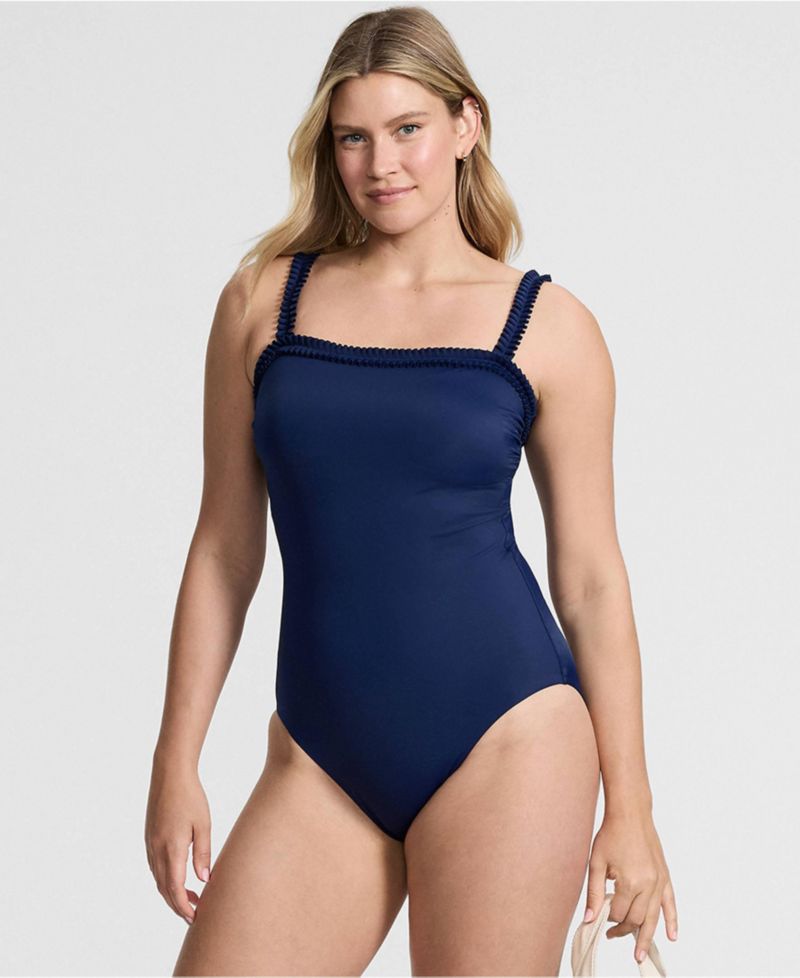 Women's Tugless Pleated Ruffle One Piece