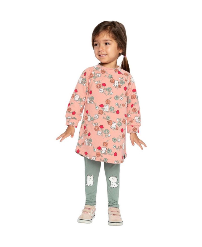 Little Girls Girl's(6-8) Cat Print French Terry Dress