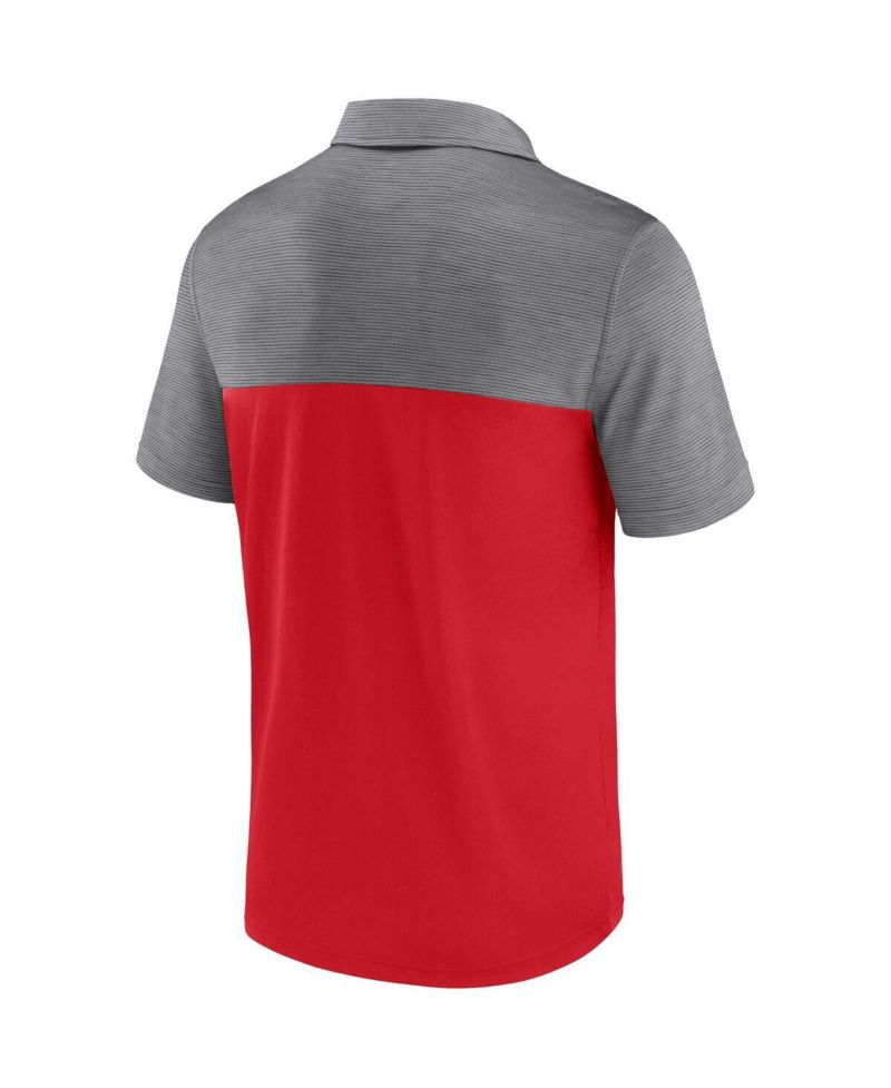 Men's Red, Gray Wisconsin Badgers Polo Shirt