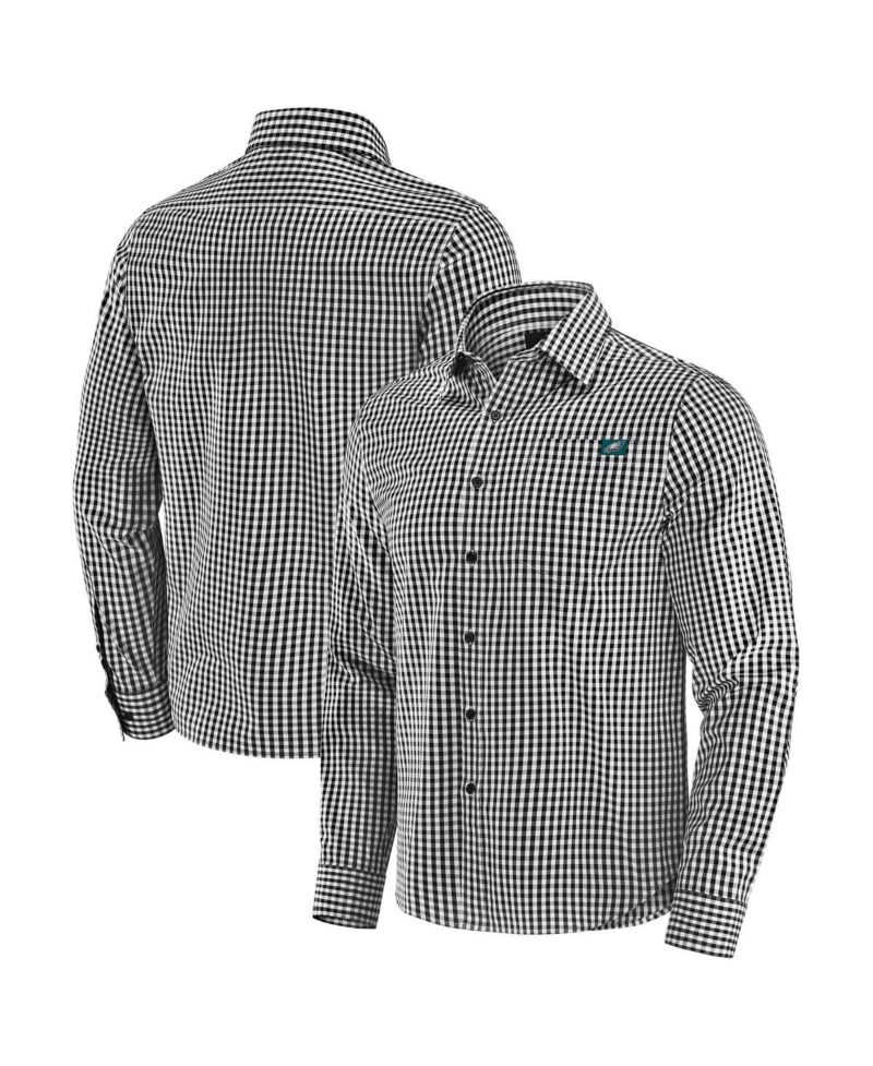 Men's Black Philadelphia Eagles Dual Threat Long Sleeve Button-Up Shirt