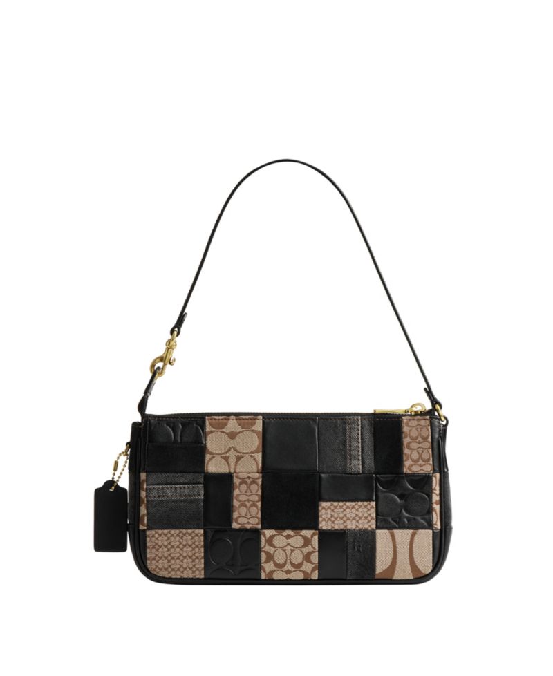 Plaza Medium Patchwork Signature Jacquard Slim Shoulder Bag 25