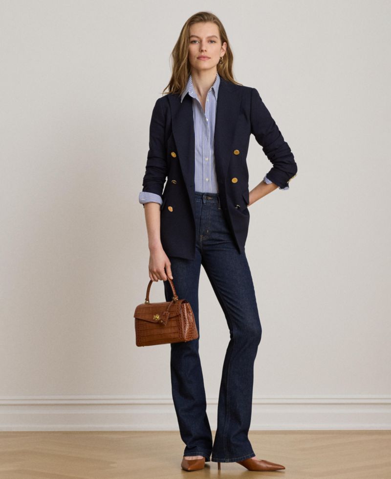 Women's Double-Breasted Wool Crepe Blazer