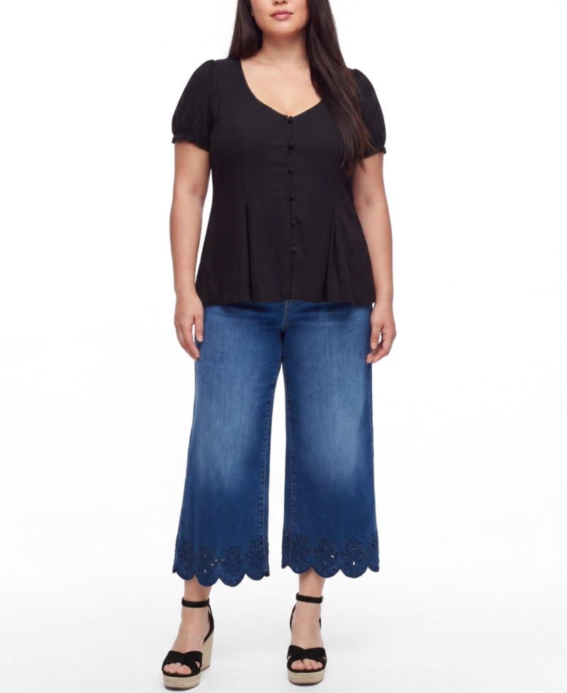 Plus Size Belle Isle Button Front Top